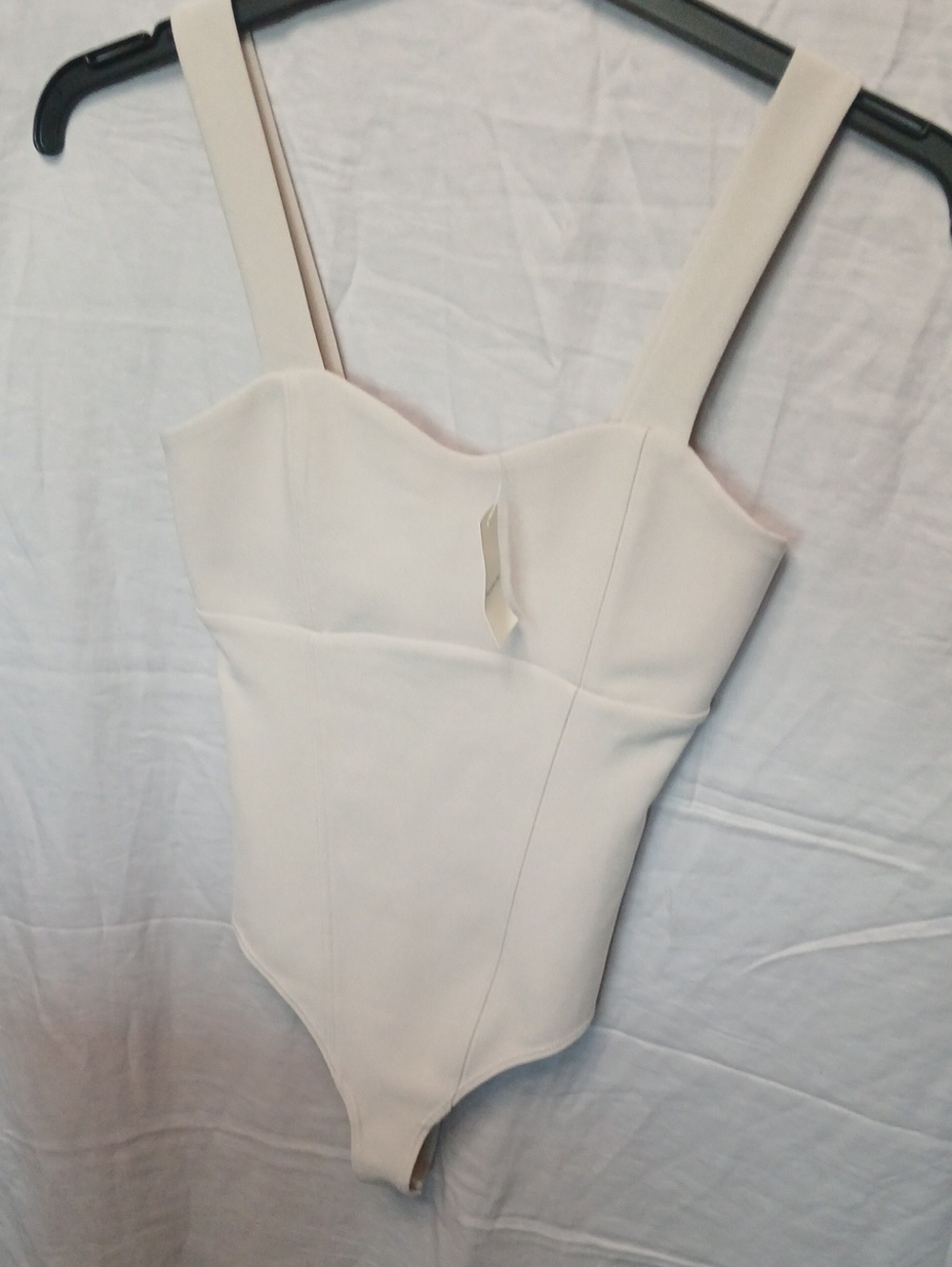 Abercrombie & Fitch Cream Structured Strap Bodysuit